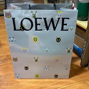 Loewe holiday 2015 Gray Bag with Colorful Animal Faces by Louis Wain